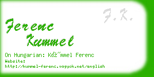 ferenc kummel business card